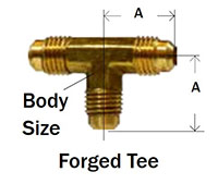 Union Tee 45deg Flare Diagram